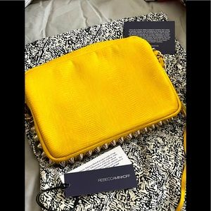Rebecca Minkoff crossbody croc textured yellow bag